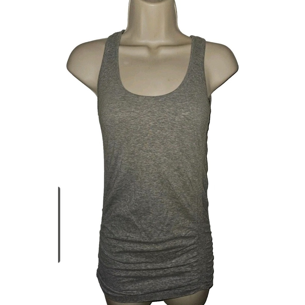 Athleta Women's Gray Sleeveless Ruched Side Activewear Tank Top Size XS